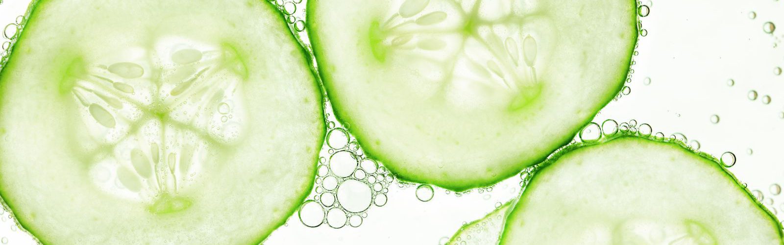 Slices of cucumbers.