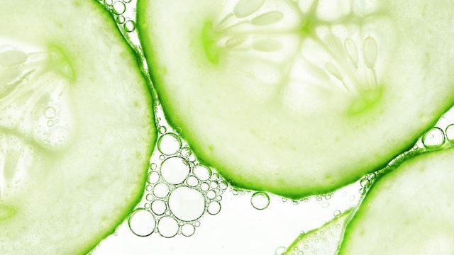 Slices of cucumbers.