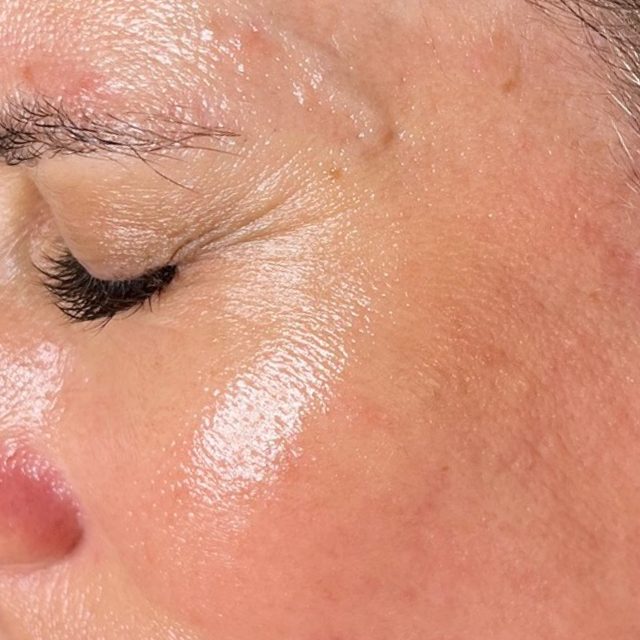 Closeup of a woman's face.